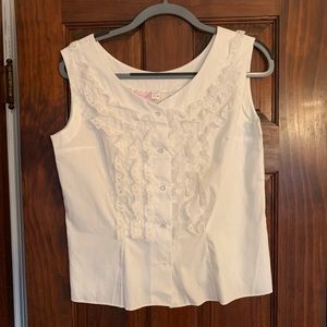 Vintage 1950s-1960s white sleeveless blouse